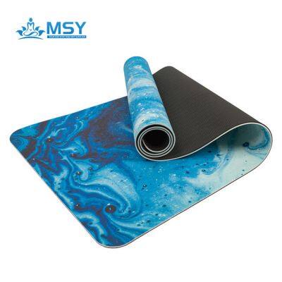 Tapis de yoga pour fitness anti-dérapant, durable en caoutchouc et en velours de yoga