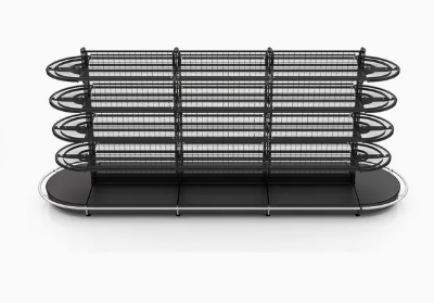 Modern Cold Steel Supermarket Shelf Mesh Back Shelves Furniture photo-4