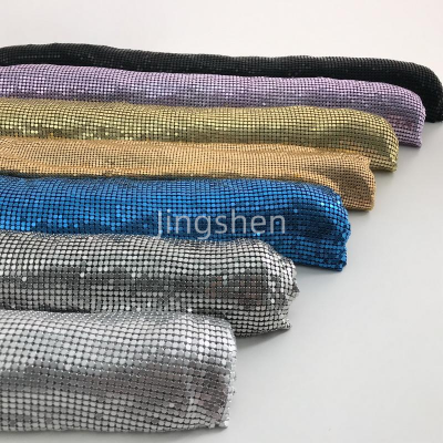 Flexible Plain-weave Aluminum Mesh Curtain Fabric, Woven Glittery Metallic Fabric Curtains photo-5