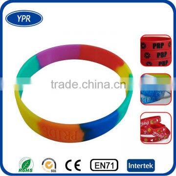 2016 newest funcy design rainbow segment silicon bracelet