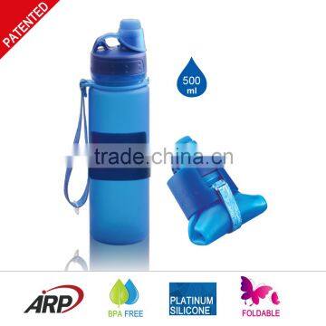 500ml Silicone Squeeze Traveling Water Bottle, collapsable Silicone Sport Bottle                        
                                                Quality Choice