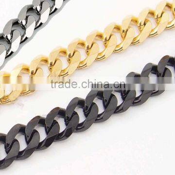 Mens Chain Boys Curb Cuban Link Stainless Steel Necklace MEN'S Silver Black Gold Curb Chain Necklace GIFT Heavy Chain