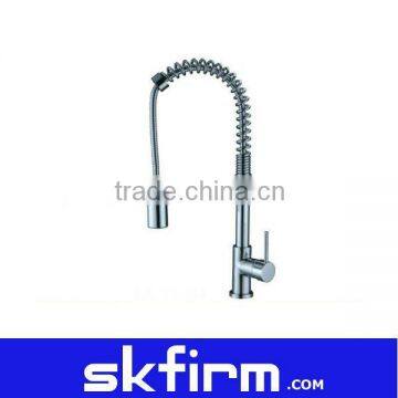 New Chrome Kitchen Sink Faucet Swivel Pullout Dual Spray Single Hole Handle