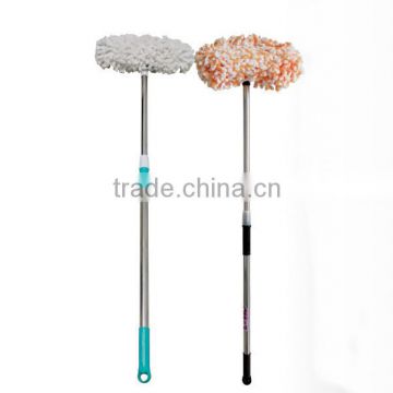 Multifunction window screen brush with telescopic stainless steel pole