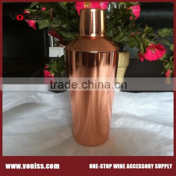 copper plated cocktail shaker stainless steel 700ml cocktail shaker cup hot sale metal manhattan cocktail shaker cap bar set                        
                                                Quality Choice