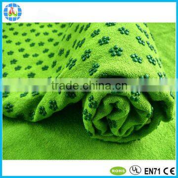 green color cheapest non-slip yoga towel with silicone dot