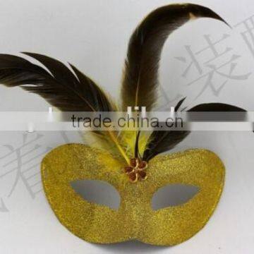 In Stock 7colors New Venetian Mask Beautiful Design Feather Mask Purple Feather Masquerade Mask photo-5
