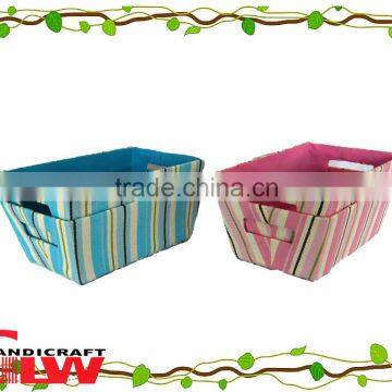 Beautiful paper storage basket with cut out handle ,gift basket