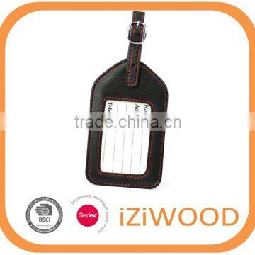 PERSONALIZED Leather Luggage Tag With Coloured Stitching