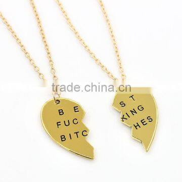 Best Bitches Broken Heart Necklace Pendant Necklace Wholesale photo-3