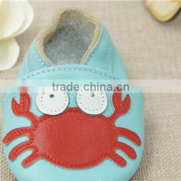 2016 Fashion Style Leather Shoes Crab Full Cowhide Infant Baby Shoes Blue Newborn Soft Bottom Prewalkers photo-3