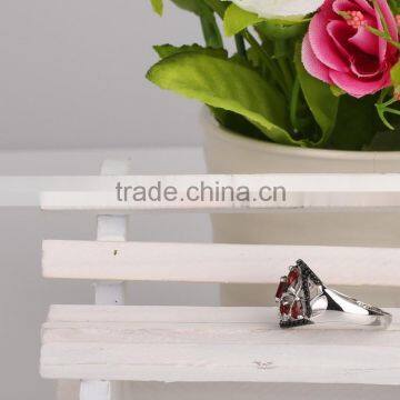 Cheap Price Oval Shape Hand Setting Natural Garnet Black Small Stone 925 Sterling Silver Ring photo-2