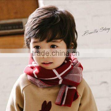 New Arrvial Wool Checked Plaid Winter Children Scarf