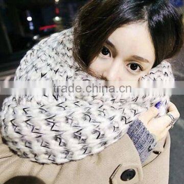 Fashion Newest Two Colors Mohair Knitted Unisex Women Man Winter Scarf photo-2