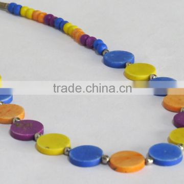 Colored Bone horn Jewelry Buckle Indian Beaded Necklaces