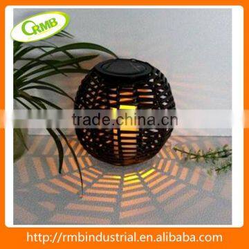 Solar lantern with PVC rattan