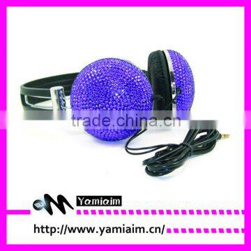 Crystal rhinestone headphones rhinestone dj headphones