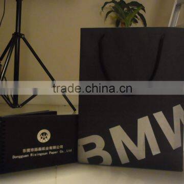 180gsm handle black paper bag, BMW black bag paper