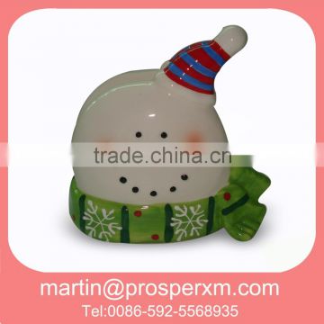 Christmas ceramic snowman napkin holder chain