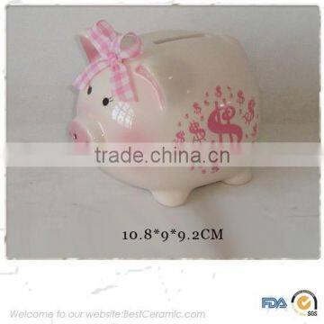 ceramic piggy bank pink colour