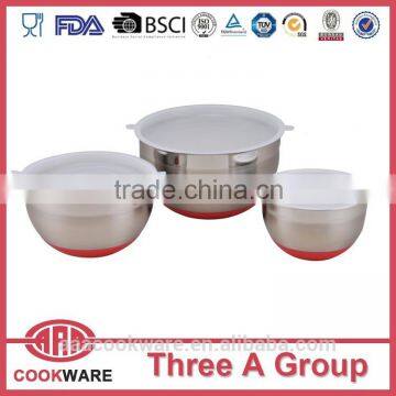 stainless steel mixing bowl set with silicone bottom