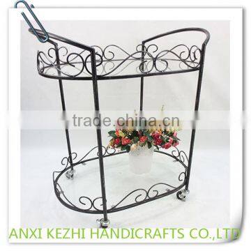 Wrought Iron Glass Top Metal Plant Stand