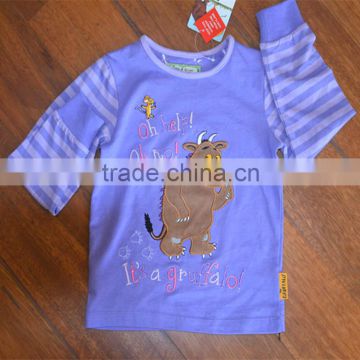 Spring hot selling long t-shirt baby girls kids good quality beautiful design