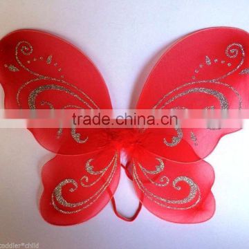 Glitter fancy dress fashion red color butterfly wingsfor ladies girls WG2025