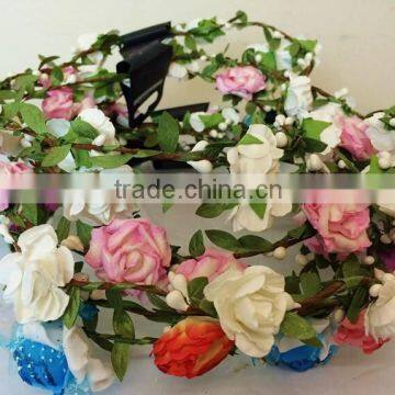 Various color flower fashion crown headband H4007