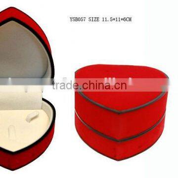 heart shaped red velvet earring box