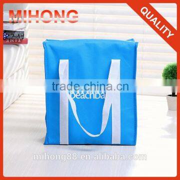 custom large size blue non woven aluminum cooler bag thermal bag/lunch bag