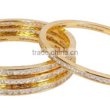 Indian Gold Plated American Diamond 4Pcs Set Bangle For Women photo-2