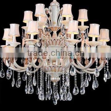 Modern Jade Stone Lighting Luxury Crystal Chandelier Pendant Hanging Lamp Suspension Light Fixture CZ5022/12+6