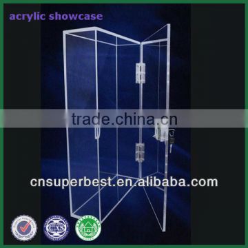 Large transparent acrylic showcase with lock