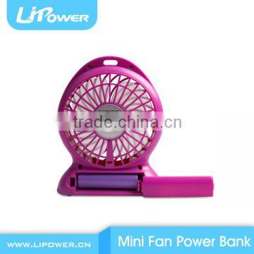 Hot Sale Plastic Hand Mini Fan 2600mAh Power Bank Built-in 18650 Battery photo-2