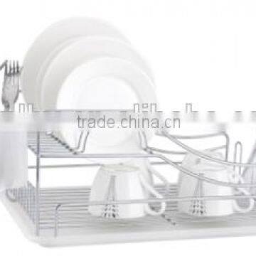 China 2016 fashionable 2 tiers dish rack with tray and cutlery holder