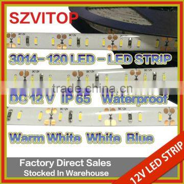 SV SUPERNIGHT 5m 3014 SMD Super Bright Flexible LED Strip Lights -Warm white Waterproof IP65 600LEDs 12V DC input voltage