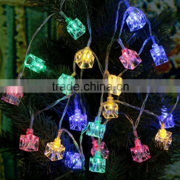 20 LED 2.1M LED String Fairy Lights Christmas mas Garland Decoration Wedding Party Decoration Colourful Ice Block Fairy Light