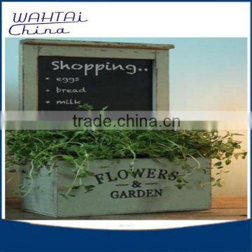 Rustic Wooden Herb Planter Blackboard Kitchen Window Sill Plant Pot Garden Box