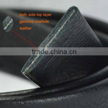 Top Quality Both Side Top Layer Cowhide Leather Dress Belts for Men photo-4