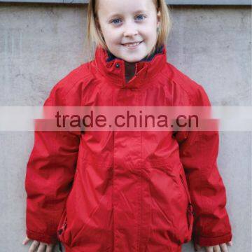 Top quality kids waterproof and breathable outdoor red jacket