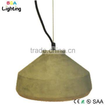 Concrete vintage lighting pendant lamp with steel line and braided copper wire