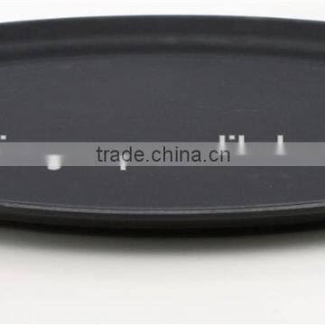 14 Inch Black Round Polypropylene Non Slip Plastic Tray photo-3