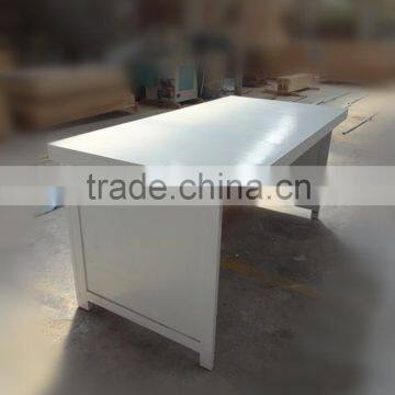 white wood restaurant buffet table