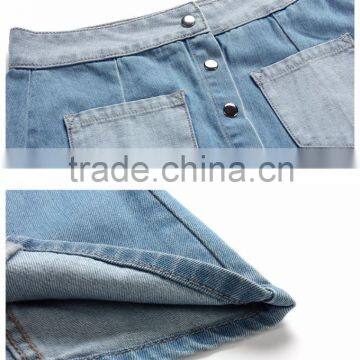 Lastest Funky Girls Fashion Women Embroidered Skinny Denim Jeans Short Skirts photo-4