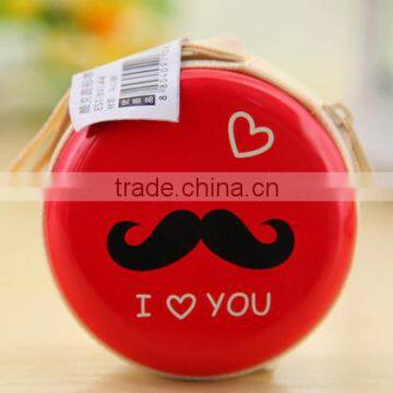 Hot sale pula girl printing tin coin round purse China supplier