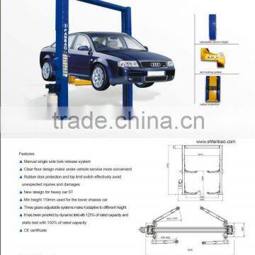 Manual one side release gantry hydraulic car lift two post hydraulic lift