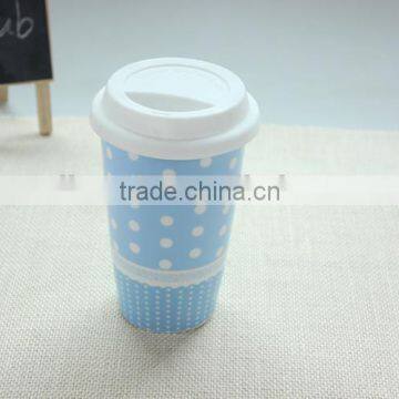 Customize ceramic mug with silicone lid and sleeve