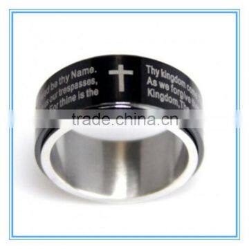 Black Ion Lords Prayer Spinner Ring