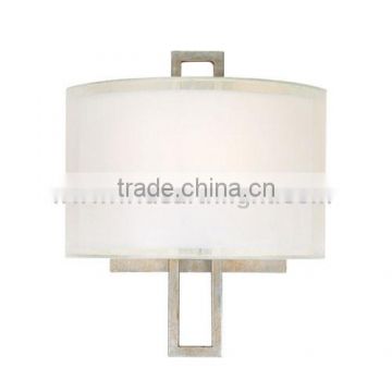 UL CUL Listed Brushed Nickle Linen Diffuser Mounted Light Hotel Sconce Wall Fixture W80415